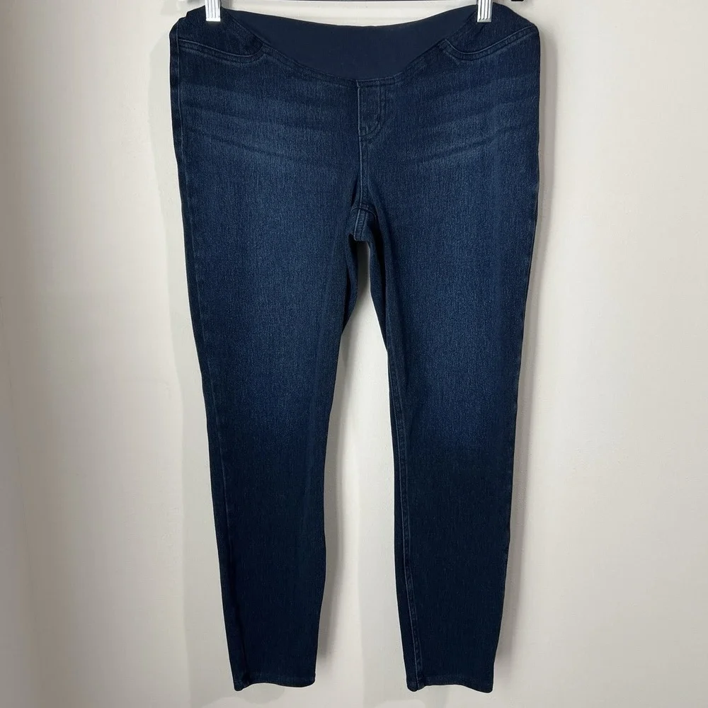 Spanx Maternity Women's XL Pull On‎ Mama Ankle Jean-Ish Jeans Dark Wash 20154R - Picture 3 of 10